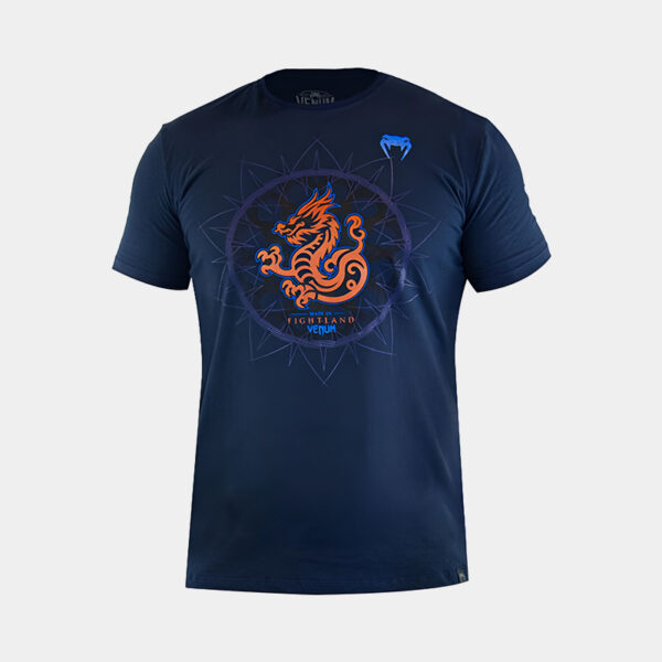 Remera MC Deportiva Algodón - Venum Dragon Mandala (Azul Oscuro)