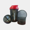 Shaker Con Pastillero 600ml - Mervick (Negro/Rojo)