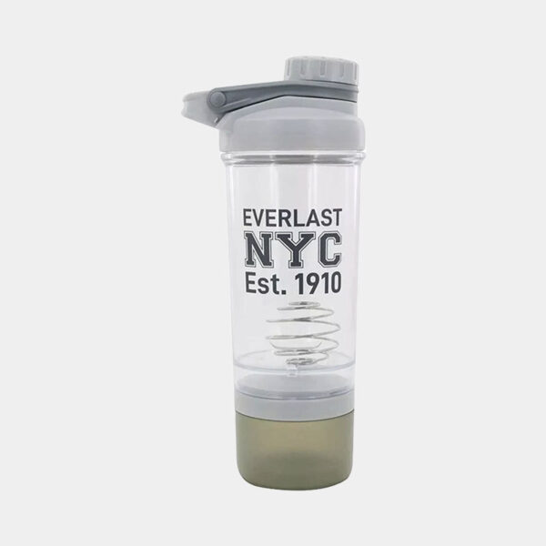 Shaker Con Pastillero Para Proteínas 500ml - Everlast NYC 1910 (Gris)