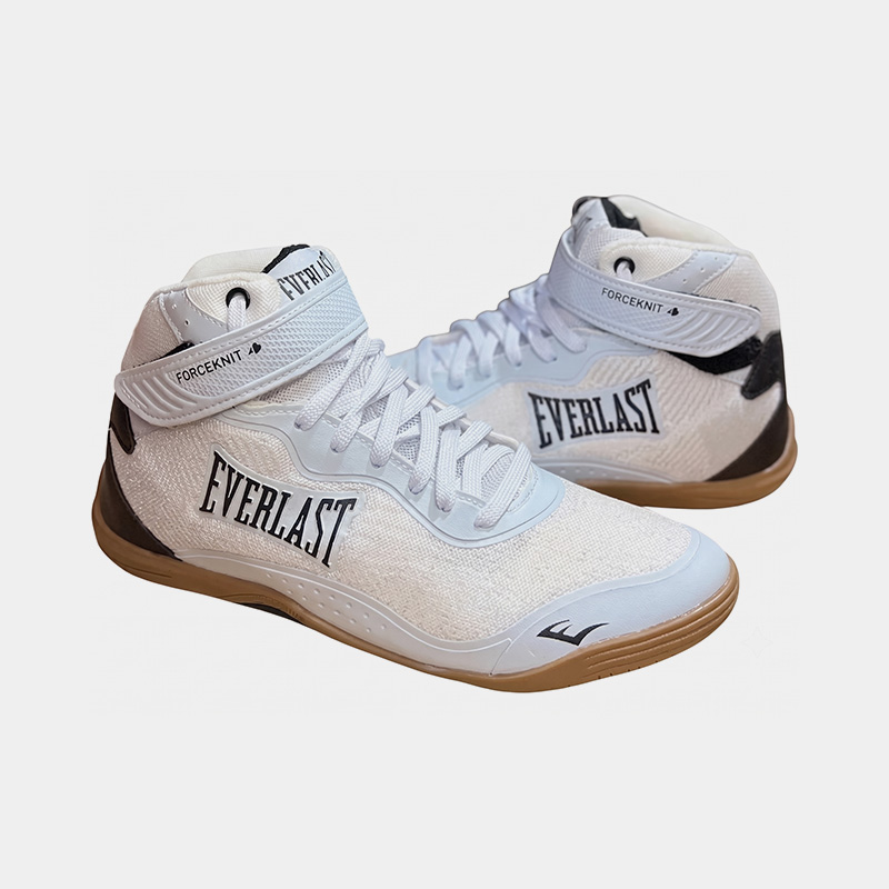 Zapatillas Botas De Boxeo - Everlast Forceknit F4 (Blanco/Celeste)